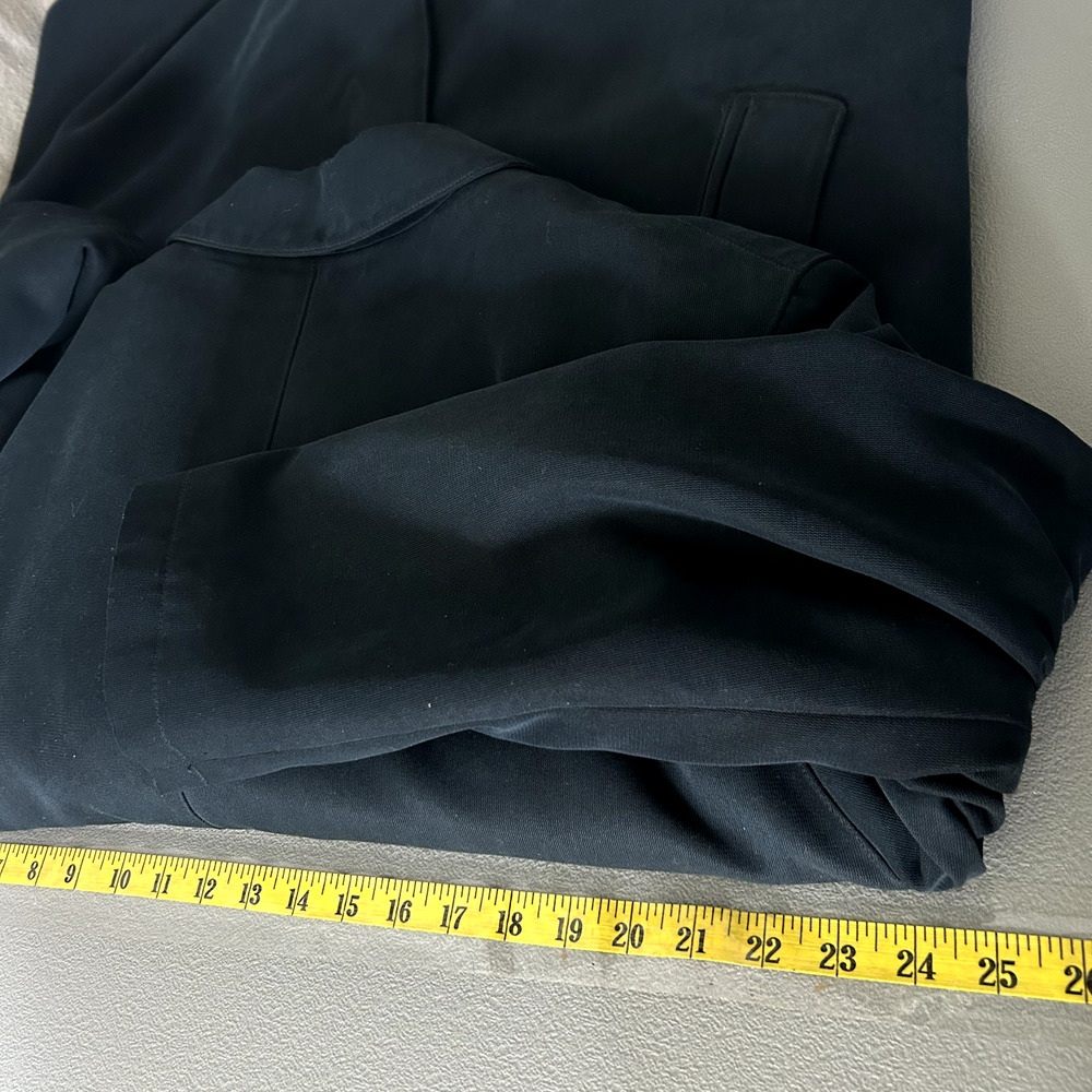 Bill Blass Mens Navy Blue Trench Coat Size 40 Short Removable Wool Liner Classic - Picture 13 of 15